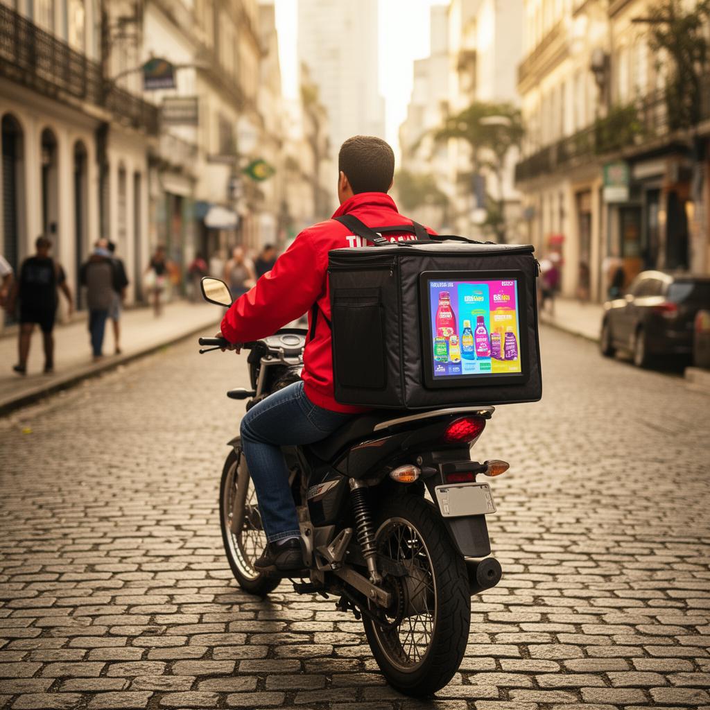 Motoboy com anúncio ZipAd